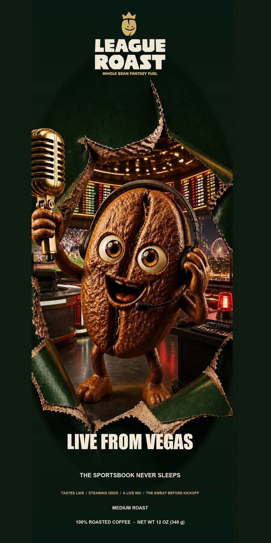 Live From Vegas League Roast coffee box front