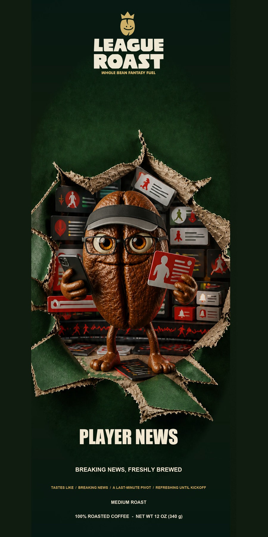 Player News League Roast coffee box front